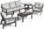 7-Piece HDPE Patio Furniture Set, Outdoor Sectional Sofa Set,All Weather Outdoor Couch with Dust-Free Cushions, Durable Patio Conversation Sets for Balcony, Porch, Black