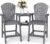 FOOWIN Tall Adirondack Chair Set of 2, All Weather HDPE Bar Height Adirondack Chair with Double Connecting Trays, Adirondack Barstools for Balcony, Deck, Backyard, Patio, Garden Grey