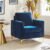 HULALA HOME Velvet Accent Club Chair, Modern Velvet Armchair Upholstered Accent Club Sofa Chair with Gold Metal Legs Mid-Century Barrel Leisure Comfy Reading Armchair, Navy