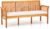 Tangkula 3-Seat Patio Acacia Wood Bench with Cushion, 62.5” Extra Long Outdoor Chair with Dense Slatted Backrest & Armrests, 1200 lbs Weight Capacity, Outside Bench for Yard, Balcony, Porch & Garden