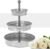 3 Tier Serving Tray Galvanized Metal Tired Kitchen Stand Farmhouse Rustic Country Style Decor Cupcake Fruits Silver Tray Bar Accessories for Indoor Outdoor Use