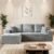 HYJT-H&K Modular Sectional Sofa Cloud Couch, 107″ Comfy L Shaped Sectional Couches for Living Room, Deep Seat Memory Foam Plush Fluffy Corduroy Boneless Couch Sectionals Left Facing Sofa Chaise Grey