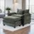 Gexpusm Oversized Accent Chair with Ottoman,Oversized Chaise Lounge Chair Indoor with Deep Seat，Reading Chair Comfy Chenille Sofa Couch Chair for Living Room Bedroom Modern Lounge Chair,Green