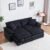84.6” Corduroy Loveseat with Ottoman, Oversized Double Chaise Lounge Chair Indoor Deep Seat Two Seater Couch Cloud Couch Modular Sectional Sofa for Living Room(Corduroy Black)