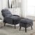 HCHAIRH Accent Chair with Ottoman, Comfy Reading Chair with Ottoman Set, Modern Oversized Velvet Lounge Armchair with Adjustable Backrest for Living Room Bedroom (Teddy Blue Grey)