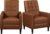 Yaheetech Faux Leather Recliner Sofa Mid-Century Modern Single Reclining Chair Adjustable Back & Footrest Tufted Upholstered Sofa with Pocket Spring Living Room Bedroom Home Theater 2 Pieces Brown