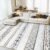 BESTSWEETIE 8×10 Area Rugs for Living Room Washable Moroccan Farmhouse Neutral Geometric Low Pile Non-Slip Soft Print Pattern Rug for Bedroom Kitchen Dining Room Entryway Black/Brown