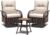 Devoko Patio Furniture Set Outdoor 3 Pieces Wicker Swivel Rocking Chairs Set of 2 with Coffee Table, Patio Conversation Set for Porch, Balcony, Deck, Garden (Brown)