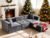 108″ Modular Sectional Sofa L-Shape Chaise, Plush Velvet Oversized Boneless Couch with Deep Seat, No Assembly 3 Seater Cloud Couch for Modern Living Room & Bedroom (Dark Gray)