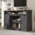 AMERLIFE 66″ W Farmhouse TV Stand, Wood 40″ H Tall Entertainment Center with Sliding Barn Door & Large Storage Shelves, Rustic Media Console for TVs up to 75″, Dark Grey