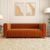 81″ Orange Velvet Sofa Mid Century Modern Couch for 3 Person Chesterfield Tufted Velvet Couches for Living Room Apartment Bedroom Office
