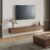 Fully-Assembled Minimalist Floating TV Stand, Modern Wall-Mounted Entertainment Center with 3 Flip-Down Cabinet Doors, Solid Wood, Walnut Veneer, 78″
