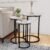 Lavish Home Nesting Tables – Set of 3 Round Side Tables for Living Room, Bedroom, or Home Office – Faux Marble End Table Set – Modern Living Room Furniture (White)