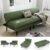 70″ Futon Sofa Bed, 4 in 1 Multi-Function Couch Sleeper with Adjustable Backrest, Modern Convertible Futon, Recliner Small Loveseat for Living Room, Dorm, Green