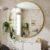BEAUTYPEAK 24 Inch Round Mirror, Metal Frame Circle Mirror, Wall Mounted for Entryway, Bathroom, Vanity, Living Room, Gold