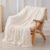 Tuddrom Decorative Extra Soft Fuzzy Faux Fur Throw Blanket 50″ x 60″,Solid Reversible Long Hair Shaggy Blanket,Fluffy Cozy Plush Comfy Microfiber Fleece Blankets for Couch Sofa Bedroom,Cream White