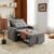 Sofa Bed Chair Convertible ，Sleeper Sofa with Pull-Out Bed ，3-in-1 Futon Couch with Reclining Backrest and Side Pocket (Dark Grey, 35.6‘)