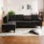 Modular Sectional Sofa with Cup Holders, L Shaped Sectional Couch with Chaise and Adjustable Backrest, Modern Linen Fabric Couch for Living Room, Apartment, Small Space, Dark Gray