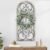 RiteSune Rustic Wood and Metal Arch Wall Decor, Vintage Style Iron Window Frame Panel, Distressed Farmhouse Home Decor(17.75×43.5H)