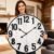 30 Inch Large Wall Clock, Oversized Wood Farmhouse Wall Clock with Metal Frame, Battery Operated Non-Ticking Silent Wall Clocks for Living Room, Kitchen, Bedroom Decor (Whitewashed)