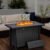 Walsunny 43 Inch Propane Fire Pit Table, Outdoor Fire Pit 50,000 BTU Gas Fire Pit Table, Fire Pits with Lid and Lava Rock for Outside, Patio, Garden, Yard