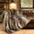 BATTILO HOME Luxury Brown Faux Fur Blanket Thick Warm Elegant Cozy Fuzzy Throw for Couch, Bed, Sofa Fluffy Blankets Decorative Reversible to Plush Velvet, 50″x60″