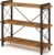 HCHQHS Bookshelf, 3-Tier Industrial Bookcase, Rustic Open Book Shelf, Wood and Metal Horizontal Bookshelves