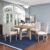 Harper & Bright Designs 5-Piece Farmhouse Extendable Round Dining Table and Upholstered Chair Set With Shelf for Family Dining Area