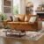 ELUCHANG 85″ Faux Leather Sofa Couches, 3 Seater Mid-Century Modern Sofa with Extra Deep Seats, Upholstered Cushion&Removable Cover, Comfy Couch for Small Space Living Room Apartment, Brown
