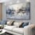 VHMING Abstract Wall Art Wall Decor Blue and Gray White Modern Canvas Wall Paintings Abstract Artwork for Living Room Bedroom Bathroom Office Home Decor Can Be Hung Directly 29″x 58″