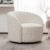 KINWELL 34″ W Mid Century Modern Swivel Barrel Chair, Round Upholstered Boucle Swivel Accent Chairs, No Assembly Sofa Chair for Living Room Bedroom Reading Apartment Lounge Nursery(Cream)