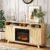 Bonnlo 58″ Electric Fireplace TV Stand for 70-Inch TVs – Modern Media Console with Adjustable Shelves, Open Storage, Built-in Heater & 6 Flame Colors, Finish – Perfect for Living Room & Bedroom, Oak