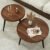 2 Pcs Mid Century Modern Coffee Table Round for Living Room,Easy Assembly Nesting Coffee Tables,Minimalist Circle Walnut Coffee Table for Bedroom Office Balcony Yard