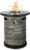 Outdoor Propane Fire Pit Table, Round Porcelain Tile Top 22″ Fire Bowl Column W/ 40,000 BTU Firepit Table Auto-Ignition 400D Cover Glass Rocks for Outside Patio