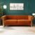83” Orange Velvet Couch Sofa Mid-Century Modern Love Seat Chesterfield 3 Seat Couches Sofa for Living Room Apartment (Orange)