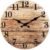 XNM Brown Office Clock 24 Inch Wood Farmhouse Wall Clocks Battery Operated Oversized Silent Wall Clock Non Ticking(MDF No Solid Wood)