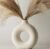 White Ceramic Donut Vase for Pampas Grass Dried Flowers, Bedroom Decor Aesthetic, Modern Boho Circle Round Vase, Neutral Home Decor, 7.5″ Tall