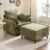 Oversized Accent Chair with Ottoman,All Seats Storage,Comfy Armchair,24.5” Deep Seat,Upholstered Living Room Chairs,Reading Chair,Lounge Chair for Bedroom,Office,Chenille,Green