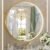 Keonjinn 28 Round Gold LED Bathroom Mirror 3000K/4500K/6000K Lights Metal Framed Frontlit Anti-Fog Round Vanity Mirror Wall Mounted Dimmable Circular Makeup Mirror Touch Switch CRI≥90