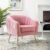 Velvet Accent Chair, Modern Barrel Arm Chair for Living Room Bedroom with Gold Finished Legs, Blush Pink