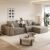 107.5″ L-Shaped Sectional Modern Boneless Corduroy Couch with Chaise-No Assembly Required Deep-Seat, Upholstered Modular Cloud Sofa for Living Room, Plush Corduroy Fabric (Camel, Right Facing Chaise)