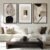 Large Framed Neutral Abstract Wall Art for Living Room, 3 Piece Modern Canvas Prints Paintings Artwork for Walls, Black and Beige Pictures for Living Room Hallway Stair Office Wall Decor 24×36 Inch
