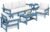 SERWALL HDPE Patio Furniture Set, 7-Piece Outdoor Sectional Sofa Set, All Weather Outdoor Couch Set for Deck, Lawn, Blue Frame with Khaki Cushion