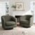Lumibee Swivel Accent Barrel Chairs Set of 2, Upholstered Comfy Swivel Round Barrel Chair, 360° Rotation Single Sofa Club Armchair for Living Room, Reading Room, Bedroom, Chenille, Tan