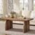 Tribesigns Rectangle Coffee Table, 47-Inch Wood Rectangular Living Room Table, Farmhouse Accent Center Low Cocktail Tea Table with Sturdy Base & Rounded Corners, Easy Assembly (Rustic Brown)