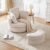 Huatean Home 39” Swivel Accent Barrel Chairs with Removable Headrest, Chaise Lounge Indoor with Neck Support Pillow, Swivel Chairs for Living Room, Oversized Chair with Ottoman, Beige