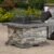 29 Inch Outdoor Fire Pit Table, Wood Burning Fire Pit for Patio with Spark Screen, Fire Poker, MGO Square Fireplaces for Camping, Garden, Backyard, Bonfire Party, Stone Gray