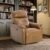 Genuine Leather Recliner Chair, Electric Power Recliner Chairs for Adults, Comfortable Single Sofa Chair with USB Charging Port for Living Room Home Theater Bedroom, Tawny