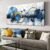 ZHAOSHOP Abstract Canvas Wall-Art – Blue Home Office Wall Decor – Modern Wall Art for Living Room Large Size Ready to Hang Size 24″ x 48″